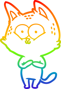 gökkuşağı gradyanı çizimi bir insan tarafından çizilmiş çizgi film kedisi