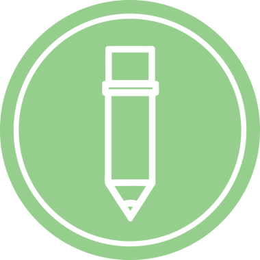 Bir insan tarafından çizilmiş basit dairesel kalem simgesi