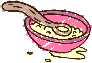 Bir insan tarafından çizilmiş çorba kasesi tebeşiri.