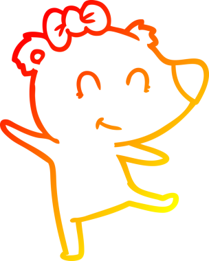 Bir insan tarafından çizilmiş dişi ayı karikatürü.