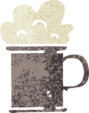 Bir insan tarafından çizilmiş biranın tuhaf bir karikatürü.