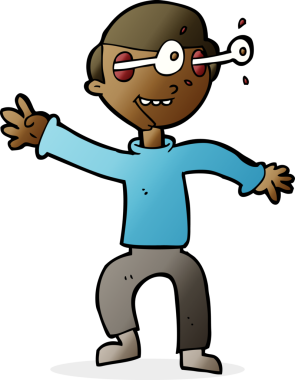 çizgi film bir insan tarafından çizilmiş hayret verici çocuk.