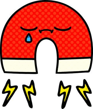 bir insan tarafından çizilmiş bir mıknatısın çizgi roman tarzı