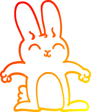 Bir insan tarafından çizilmiş gri bir tavşanın sıcak çizgi çizimi