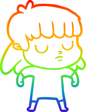 gökkuşağı gradyan çizgi çizimi bir insan tarafından çizilmiş ilgisiz bir kadın