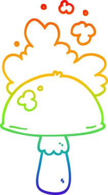 gökkuşağı gradyan çizgi çizimi bir insan tarafından çizilmiş spor bulutlu bir mantar çizgi