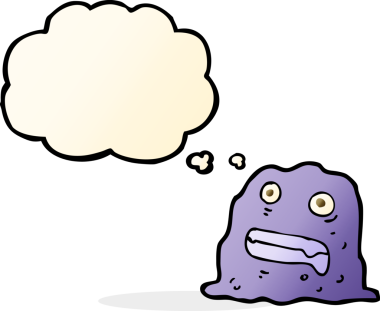 Bir insan tarafından çizilmiş baloncuklu balçık yaratığı.