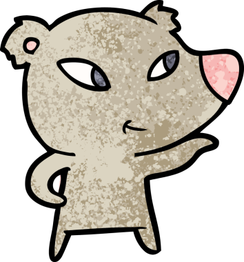 Bir insan tarafından çizilmiş sevimli çizgi film ayısı.