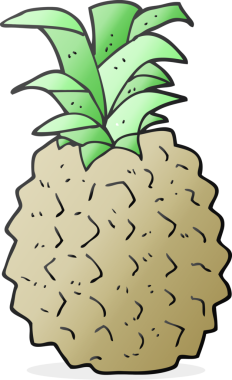 Bir insan tarafından çizilmiş serbest çizim ananas.