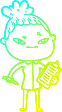 Bir insan tarafından çizilmiş bir karikatür kadın çizimi.