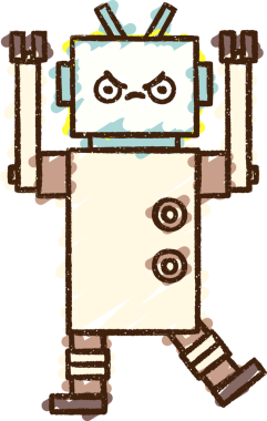 Bir insan tarafından çizilen Kızgın Robot Tebeşiri