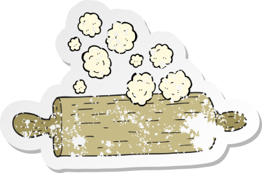 Bir insan tarafından çizilmiş merdanenin gerilmiş çıkartması.