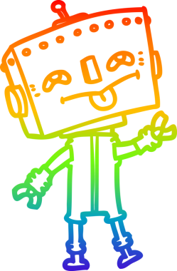 gökkuşağı gradyan çizgisi bir insan tarafından çizilmiş robot çizgi