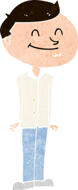 Bir insan tarafından çizilmiş gülümseyen adam.