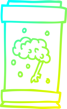 Kavanozda bir insan tarafından çizilmiş karikatür beyin çizimi.