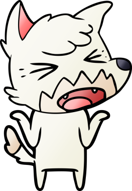 Bir insan tarafından çizilmiş kızgın çizgi film tilkisi.