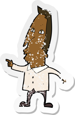 Bir insan tarafından çizilmiş bir çizgi filmin gerilimli çıkartması.