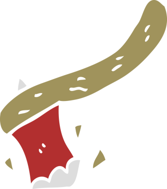 Bir insan tarafından çizilmiş baltanın düz renk çizimi