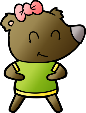 Bir insan tarafından çizilmiş dişi ayı çizgi filmi.