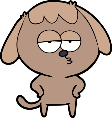 Bir insan tarafından çizilmiş, sıkılmış bir köpek.