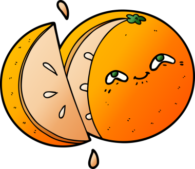 Bir insan tarafından çizilmiş turuncu çizgi film.