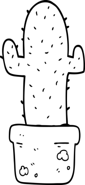 bir insan tarafından çizilmiş karikatür kaktüsü