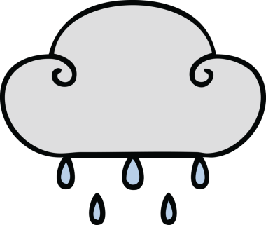 Bir insan tarafından çizilmiş garip yağmur bulutu.