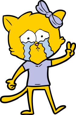 Bir insan tarafından çizilmiş çizgi film kedisi.