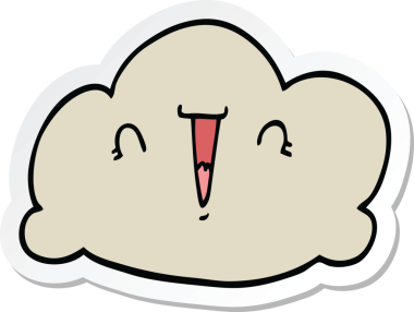 Bir insan tarafından çizilmiş bir karikatür bulutunun etiketi