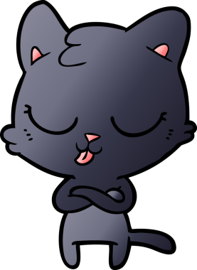 Bir insan tarafından çizilmiş çizgi film kedisi.