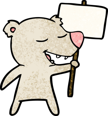 Bir insan tarafından çizilmiş çizgi film ayısı.