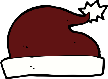 Bir insan tarafından çizilmiş Noel Baba şapkası.