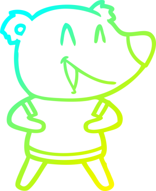 Bir insan tarafından çizilmiş gülen ayı çizgi filmi.