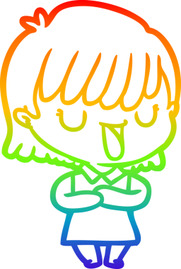 gökkuşağı gradyan çizimi bir insan tarafından çizilmiş bir karikatür kadın