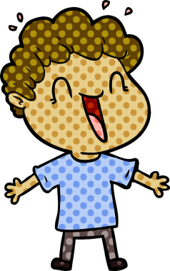 Bir insan tarafından çizilmiş mutlu bir adam.