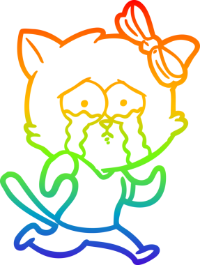 gökkuşağı gradyanı çizimi bir insan tarafından çizilmiş çizgi film kedisi