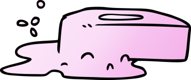 Bir insan tarafından çizilmiş köpüklü sabunun gradyan karikatürü.