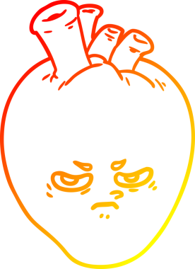 Bir insan tarafından çizilmiş bir karikatürün sıcak gradyan çizimi