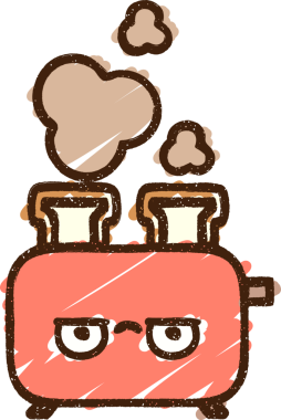 Bir insan tarafından çizilen tost makinesi tebeşiri