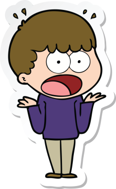 Bir insan tarafından çizilmiş bir karikatür çıkartması.