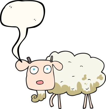 Bir insan tarafından çizilmiş serbest konuşma balonu karikatürü çamurlu keçi