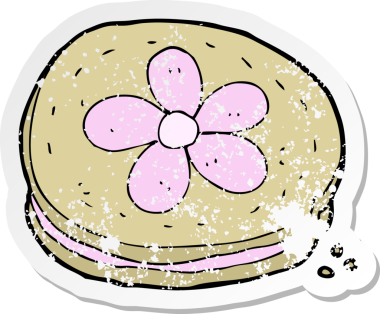 Bir insan tarafından çizilmiş karikatür bisküvisi.