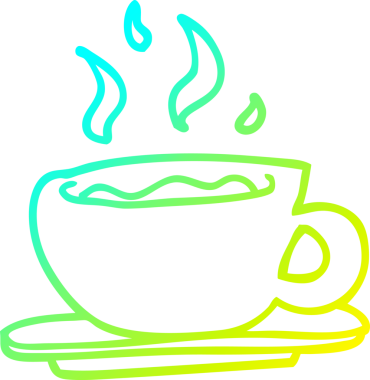 Bir insan tarafından çizilmiş bir kahve fincanının soğuk gradyan çizimi