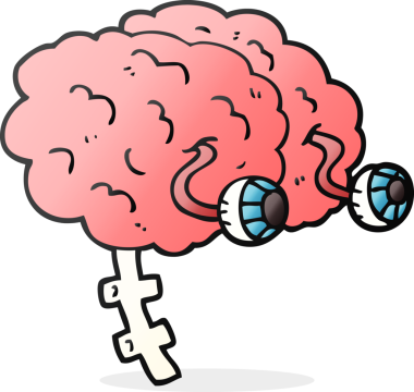 Bir insan tarafından çizilmiş serbest çizim karikatür beyni