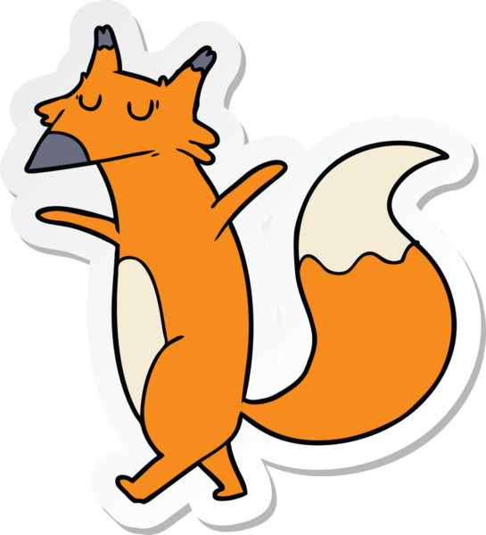 Bir insan tarafından çizilmiş bir tilkinin çıkartması.