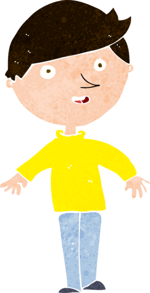 Bir insan tarafından çizilmiş mutlu bir adam.