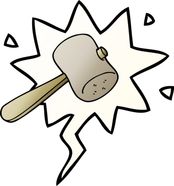 bir insan tarafından çizilmiş yumuşak eğimli konuşma baloncuklu çizgi film tokmağı