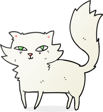 Bir insan tarafından çizilmiş serbest çizim çizgi film kedisi.