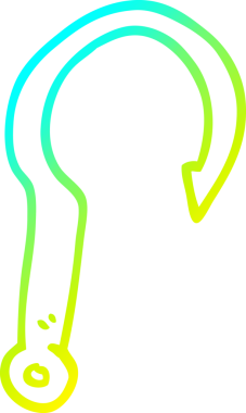 Bir insan tarafından çizilmiş karikatür balık kancası.