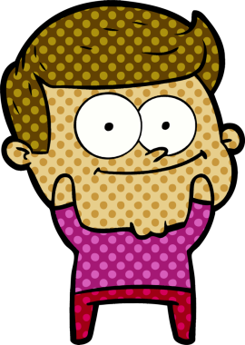 Bir insan tarafından çizilmiş mutlu bir adam.